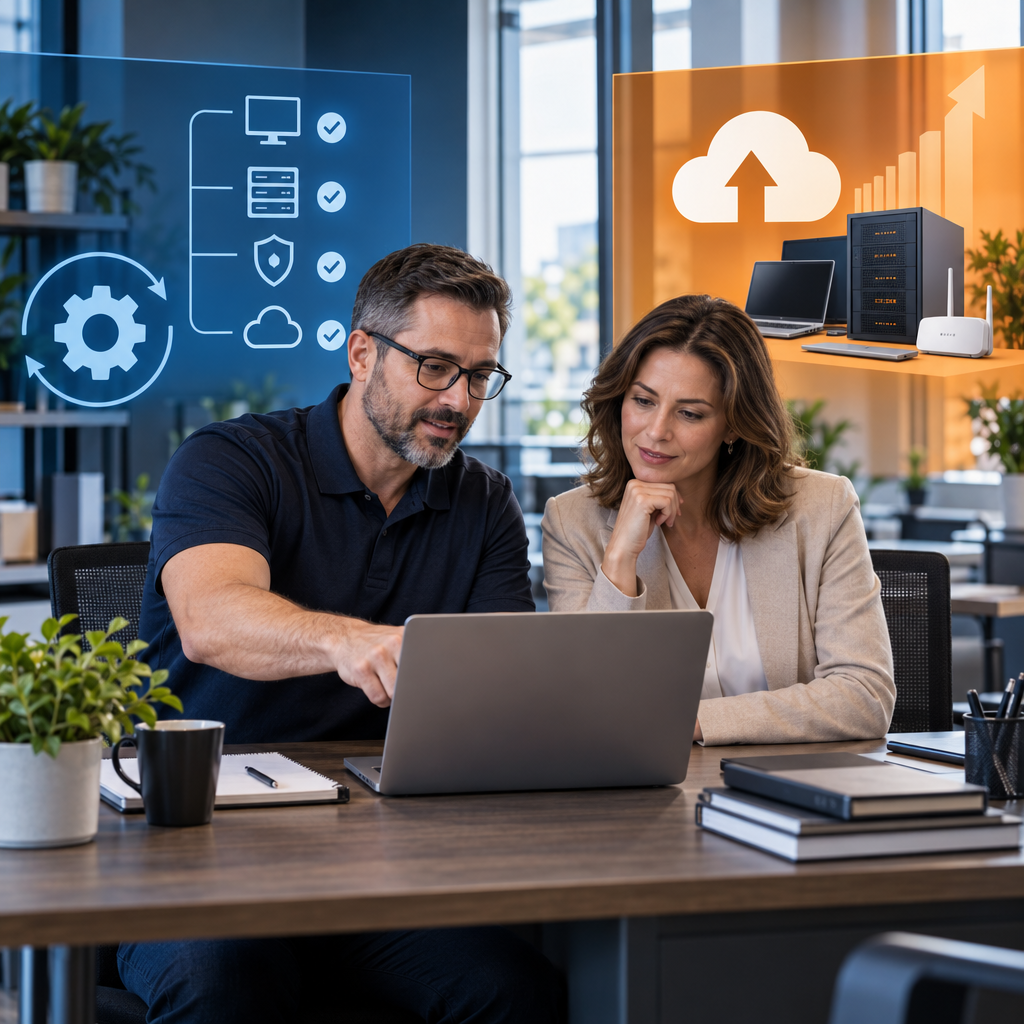 Business owner comparing IT support agreement scope, maintenance, and upgrade responsibilities