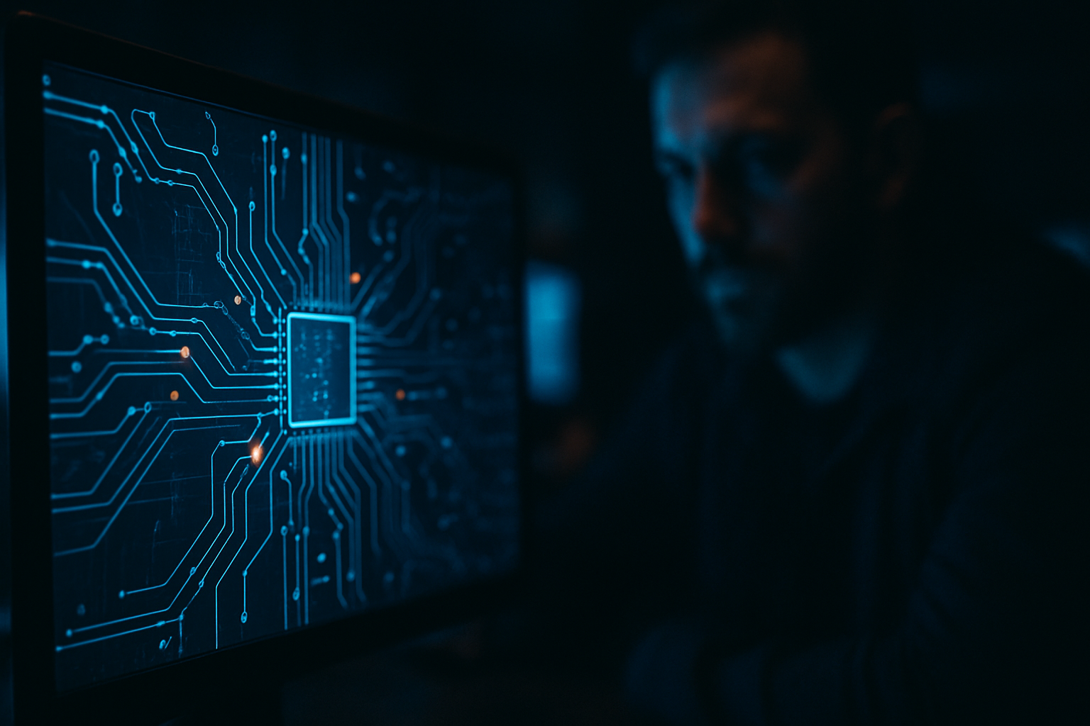 is a managed ai agent team secure - abstract data visualization or digital security concept - geometric patterns, circuit board macro, or encrypted data visualization