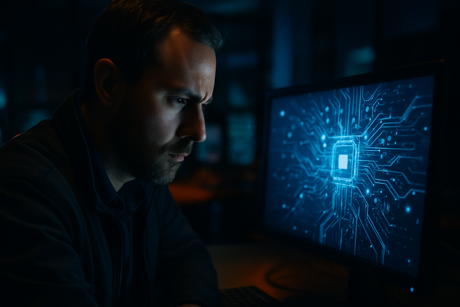 IT support agreements - abstract data visualization or digital security concept - geometric patterns, circuit board macro, or encrypted data visualization