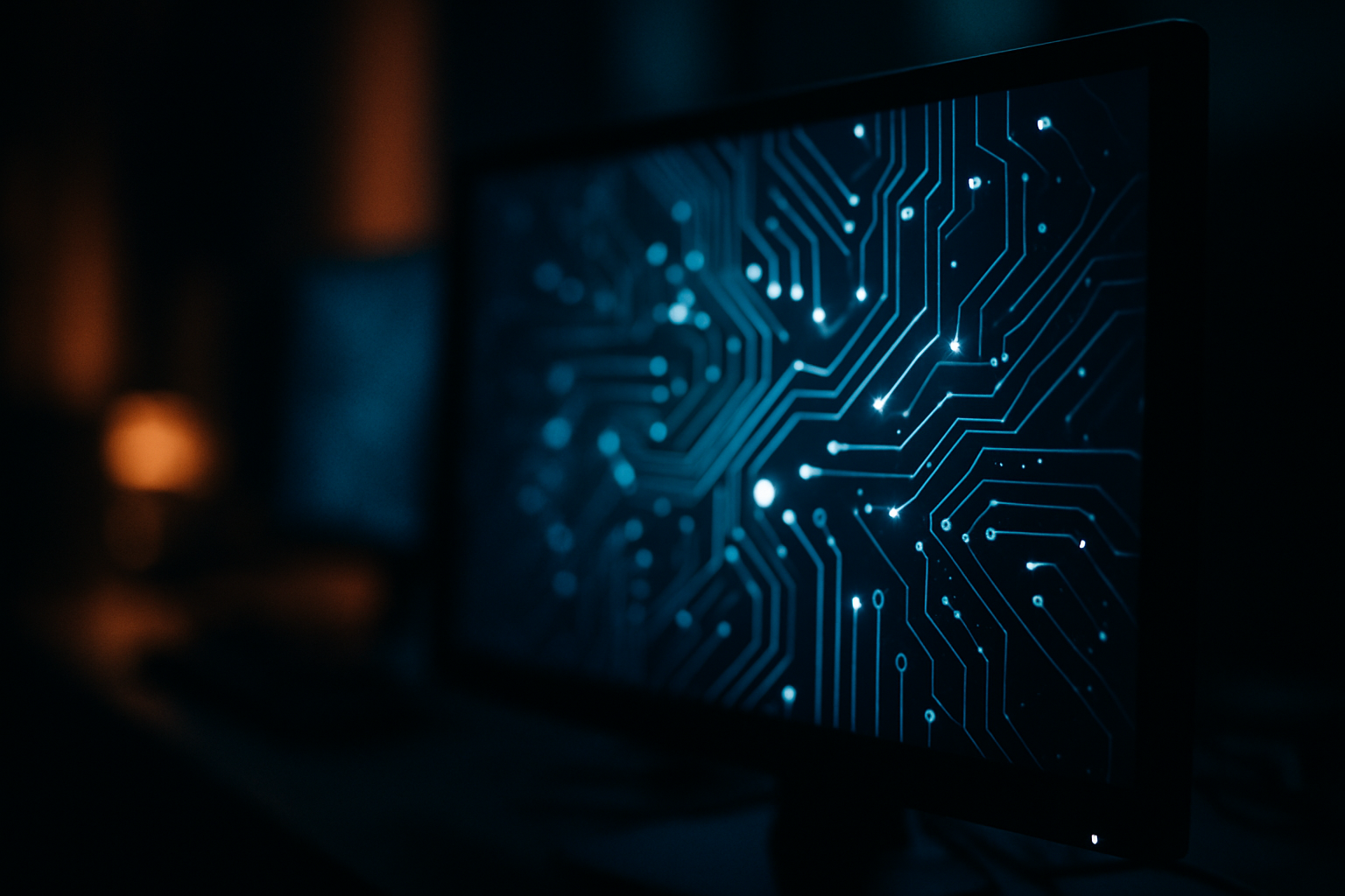 IT vendor subcontractor questions - abstract data visualization or digital security concept - geometric patterns, circuit board macro, or encrypted data visualization
