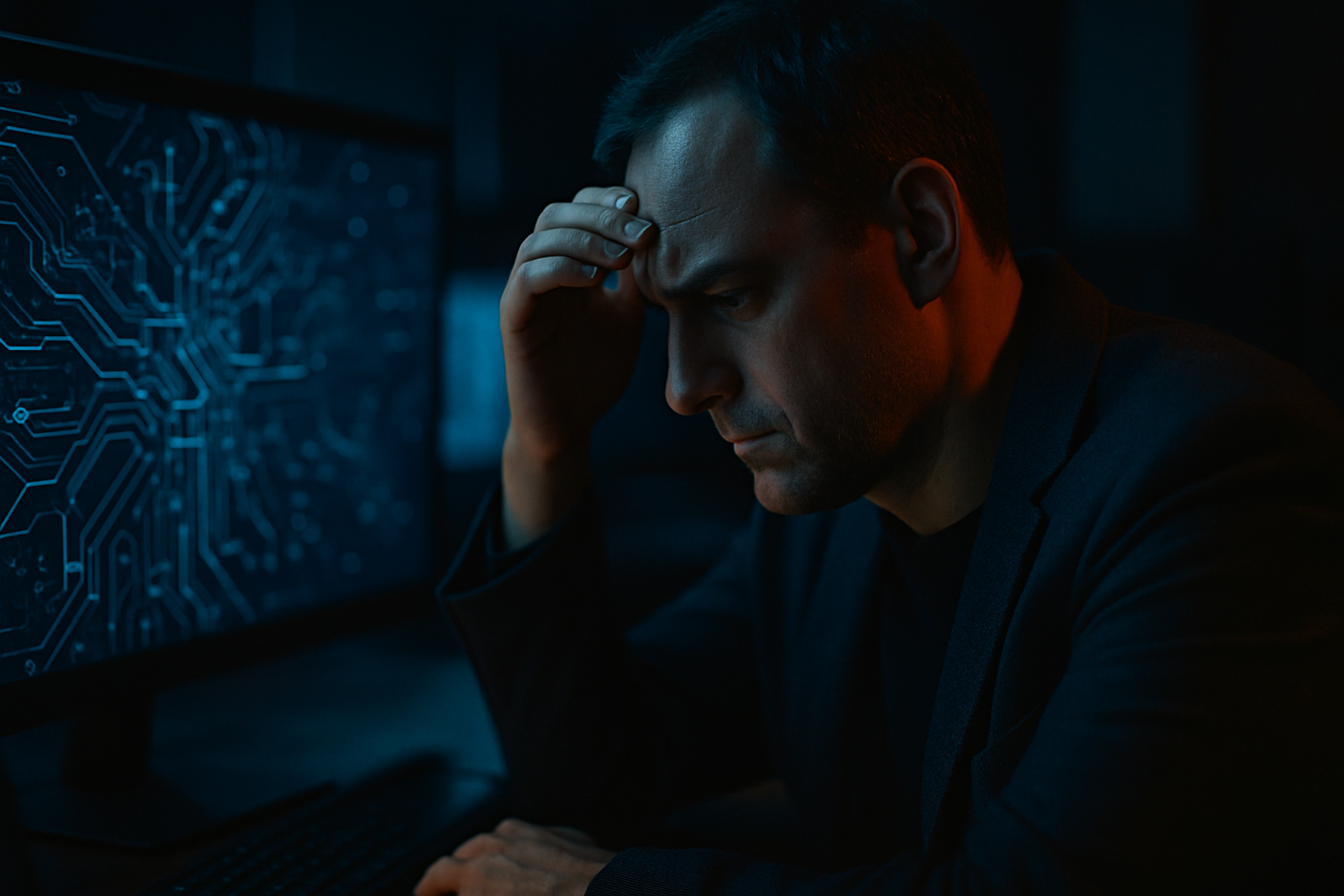personal liability for cybersecurity - abstract data visualization or digital security concept - geometric patterns, circuit board macro, or encrypted data visualization